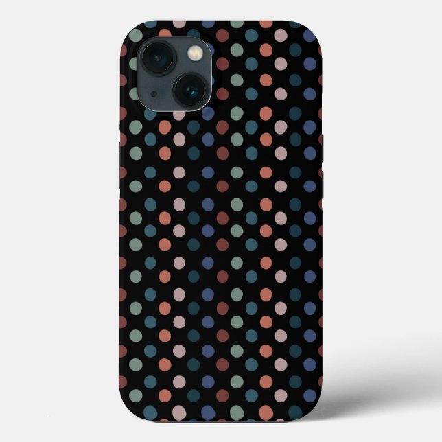 Colourful Dots on Black Background Case-Mate iPhone Case (Back)