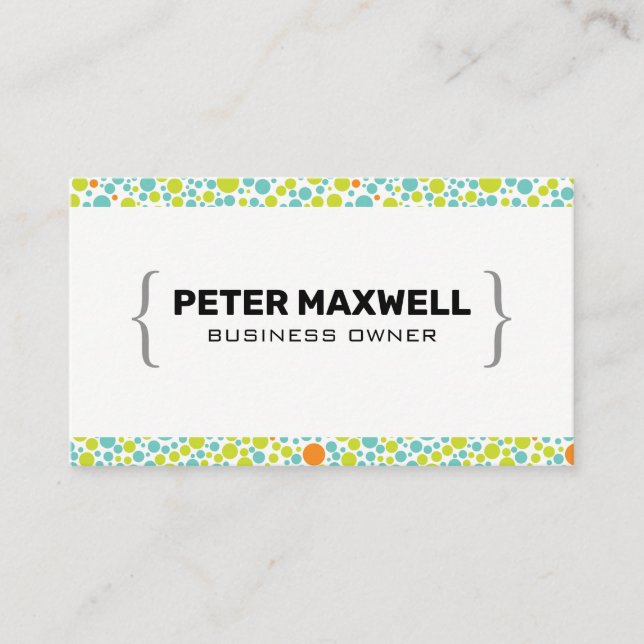 Colourful Dots Pattern  Business Card (Front)