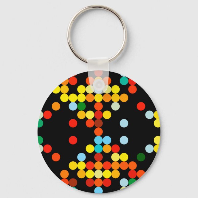 Colourful dots pattern key ring (Front)