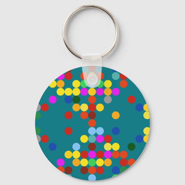 Colourful dots pattern key ring (Front)