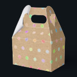 Colourful Dots Pattern On Rustic Faux Brown Kraft Favour Box<br><div class="desc">Beautiful contemporary fun colourful polkadots pattern on a kraft paper looking background. Ornate, elegant, stylish and eclectic design for the fancy artistic hip crafter, vintage retro art style or abstract digital geometric motif lover. Available on a variety of modern office products. Such as address labels, wrapping and tissue paper, gift...</div>