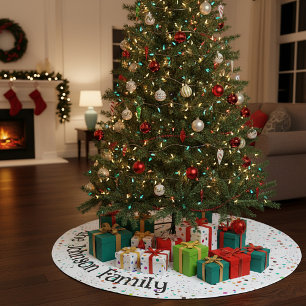Colourful dots personalise fleece tree skirt