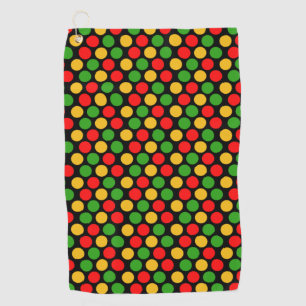 Colourful Dots Red Green Yellow Confetti Golf Towel