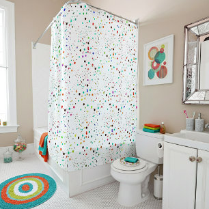 Colourful dots shower curtain