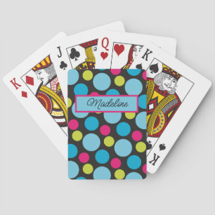 Colourful Dots Trendy Circles Pattern Whimsical Playing Cards