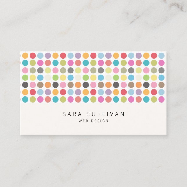 Colourful Dots Web Design Business Card (Front)