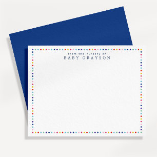 Colourful Dotted Border Nursery Note Card