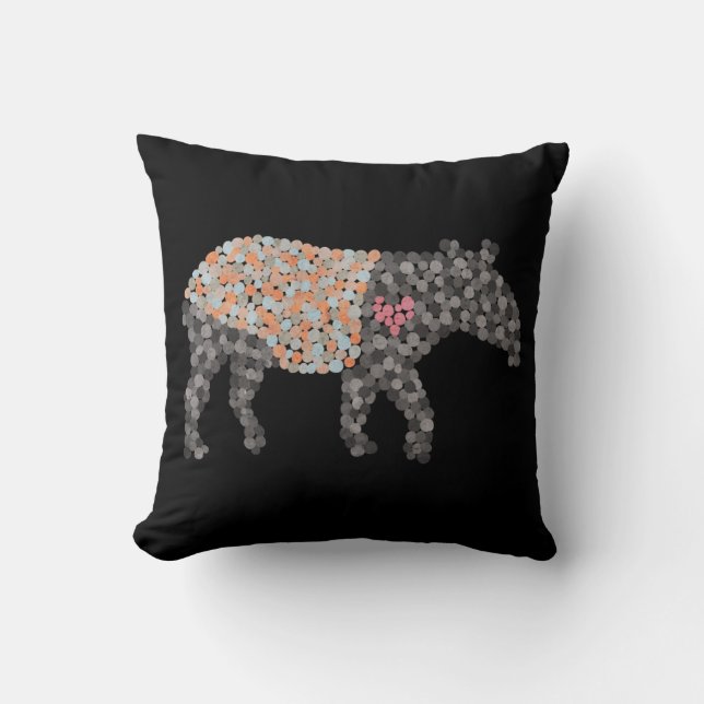 Colourful Dotted Malayan Tapir Cushion (Front)