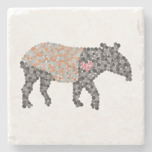 Colourful Dotted Malayan Tapir Stone Coaster