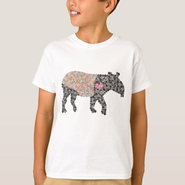 Colourful Dotted Malayan Tapir T-Shirt (Front)