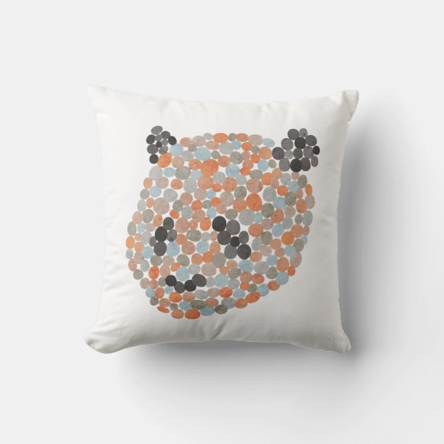 Colourful Dotted Panda Bear Cushion (Front)