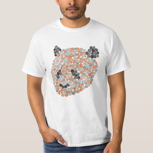 Colourful Dotted Panda Bear T-Shirt (Front)