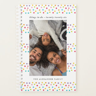 Colourful Dotted Stripes Two Photo Planner