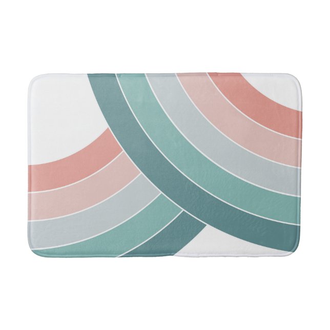 Colourful double arches in retro style bath mat (Front)