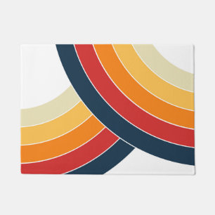 Colourful double arches in retro style doormat
