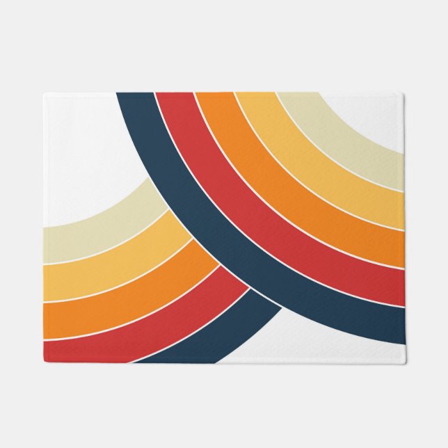 Colourful double arches in retro style doormat (Front)