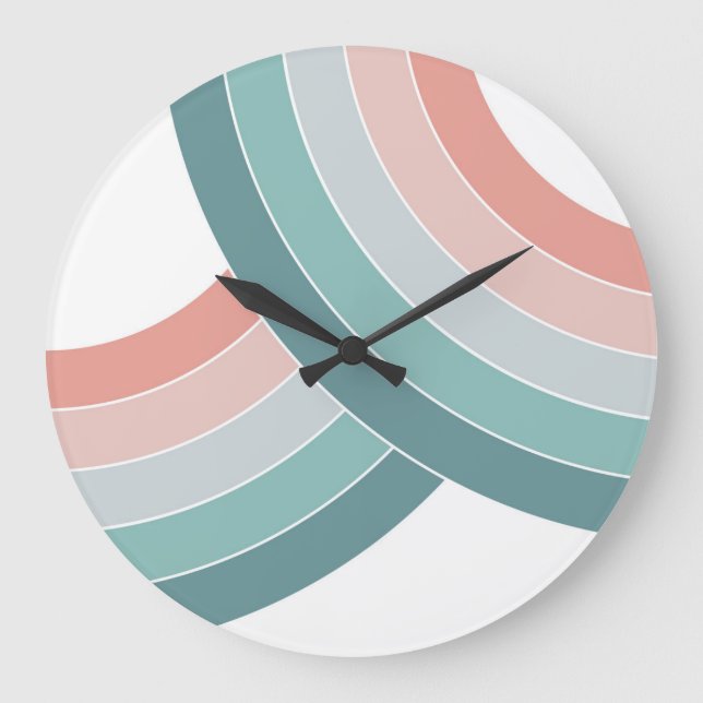 Colourful double arches in retro style large clock (Front)