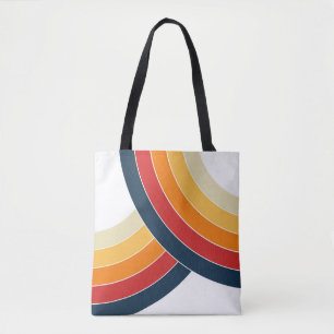 Colourful double arches in retro style tote bag