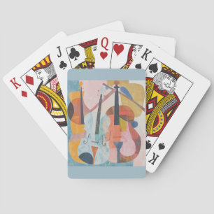Colourful Double Bass Abstract Playing Cards