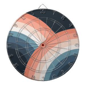 Colourful double retro style rainbow dartboard