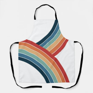 Colourful double retro style rainbow decoration apron