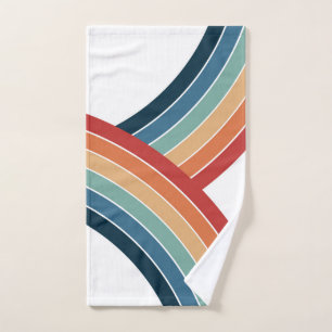 Colourful double retro style rainbow decoration bath towel set
