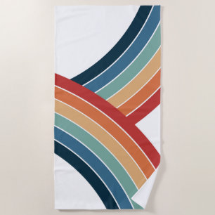 Colourful double retro style rainbow decoration beach towel