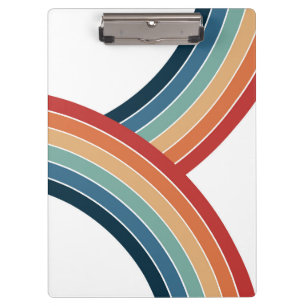 Colourful double retro style rainbow decoration clipboard