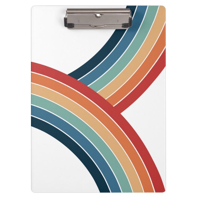 Colourful double retro style rainbow decoration clipboard (Front)