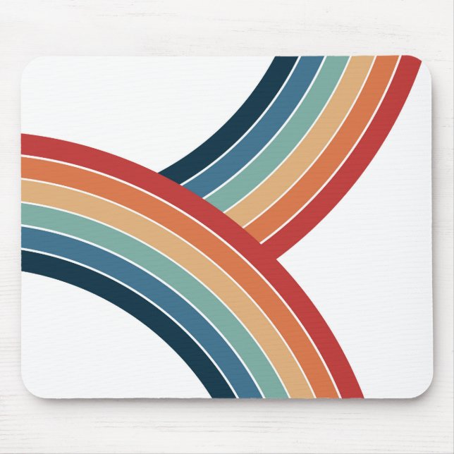 Colourful double retro style rainbow decoration mouse pad (Front)