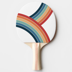 Colourful double retro style rainbow decoration ping pong paddle