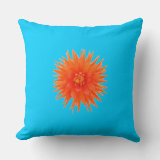 Colourful Double Sided Yellow Blue Orange Flower Cushion