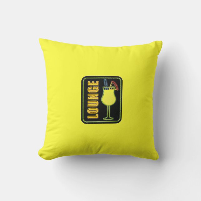 Colourful Double Sided Yellow Cocktail Lounge Cushion (Front)