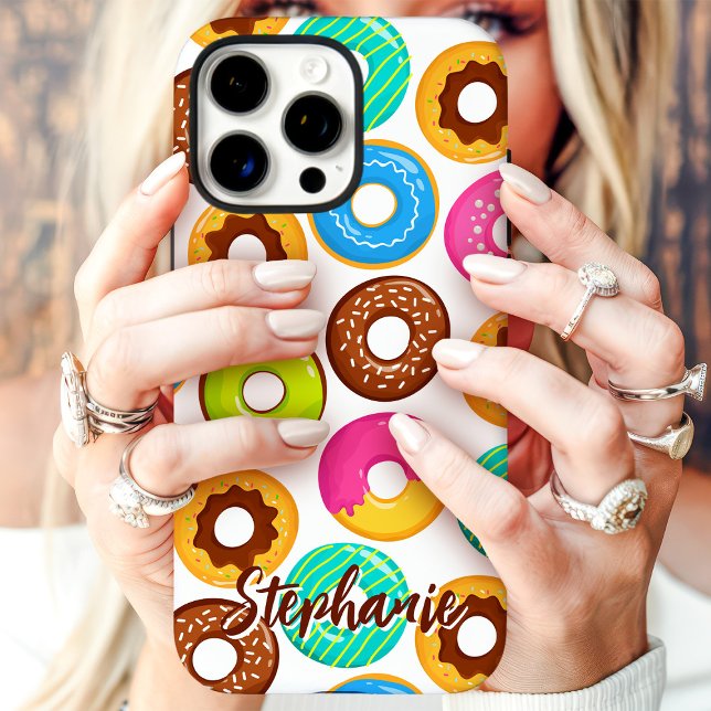Colourful Doughnut Pattern Custom Name Case-Mate iPhone Case (Creator Uploaded)