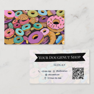 Colourful Doughnut Shop Bakery Simple Business Car Card