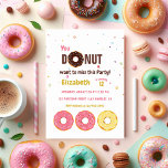 Colourful Doughnut-Themed Kids Birthday Party Invitation<br><div class="desc">Sweeten up the celebration with this adorable doughnut-themed birthday party invitation! Featuring colourful doughnuts, playful confetti, and cheerful typography, this invitation is perfect for kids' parties and doughnut lovers alike. Customise with the birthday child’s name, age, party details, and RSVP information. This delicious design is sure to get everyone excited...</div>