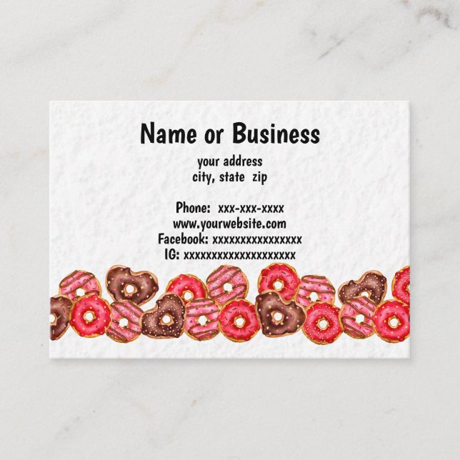 Colourful doughnuts business card (Front)