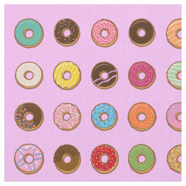 Colourful Doughnuts Fabric (Close Up)