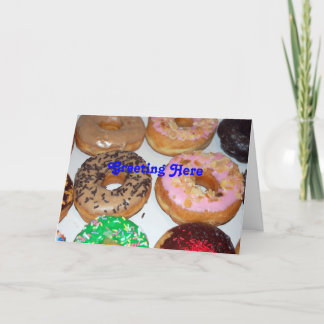 Colourful doughnuts greeting card