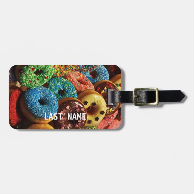 Colourful Doughnuts Luggage Tag (Front Horizontal)
