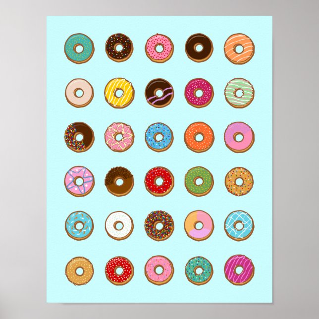 Colourful Doughnuts Poster (Front)