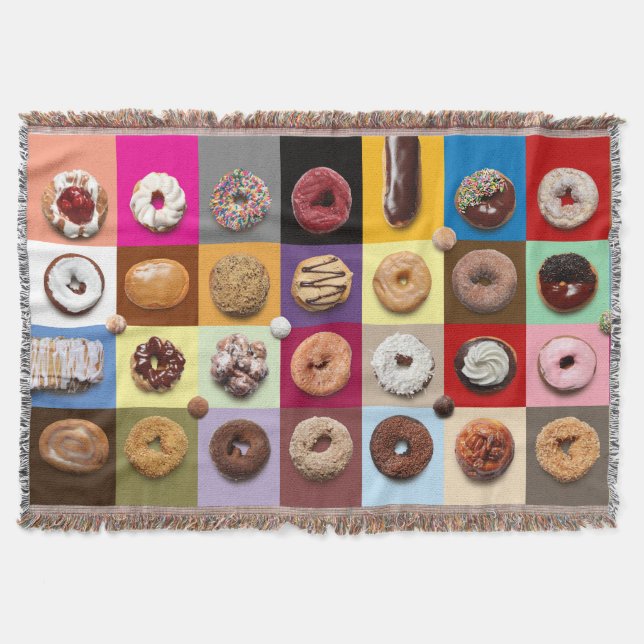 Colourful doughnuts throw blanket (Front)