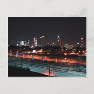 Colourful Downtown Of Atlanta Skyline At Night Postcard
