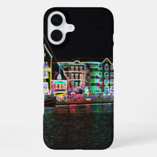 Colourful Downtown Willemstad Curacao Neon Nights iPhone 16 Plus Case