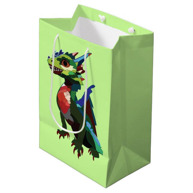Colourful Dragon  Medium Gift Bag (Front Angled)