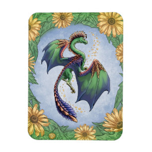 Colourful Dragon of Summer Nature Fantasy Art Magnet