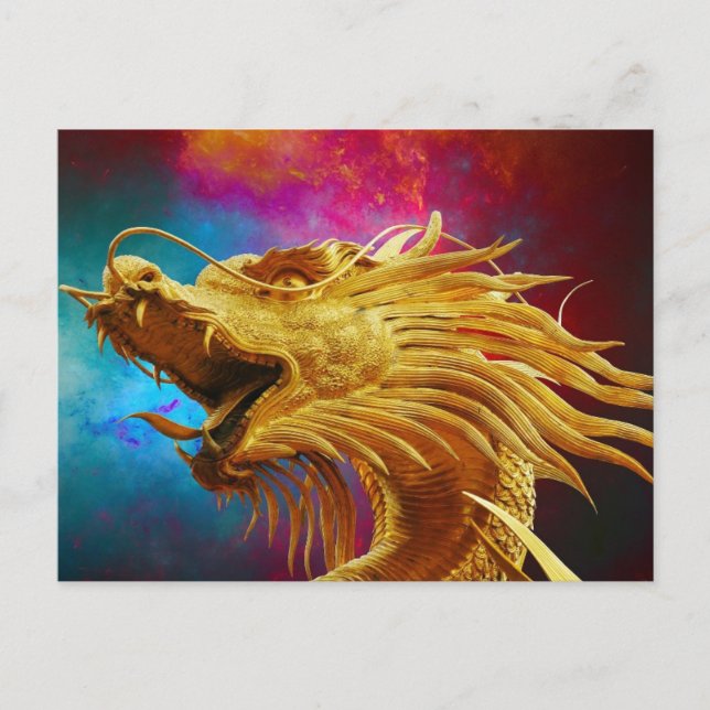 Colourful Dragon Postcard (Front)