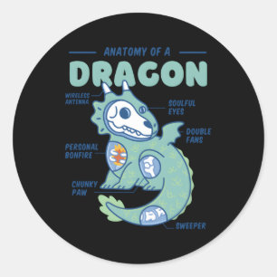 Colourful Dragon Realistic Dragon Classic Round Sticker