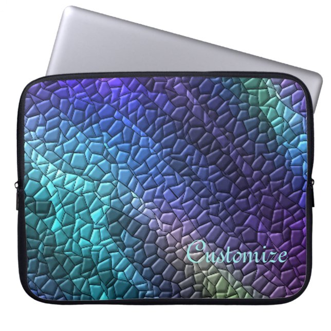 Colourful Dragon Skin Mosaic Tiles Laptop Sleeve (Front)