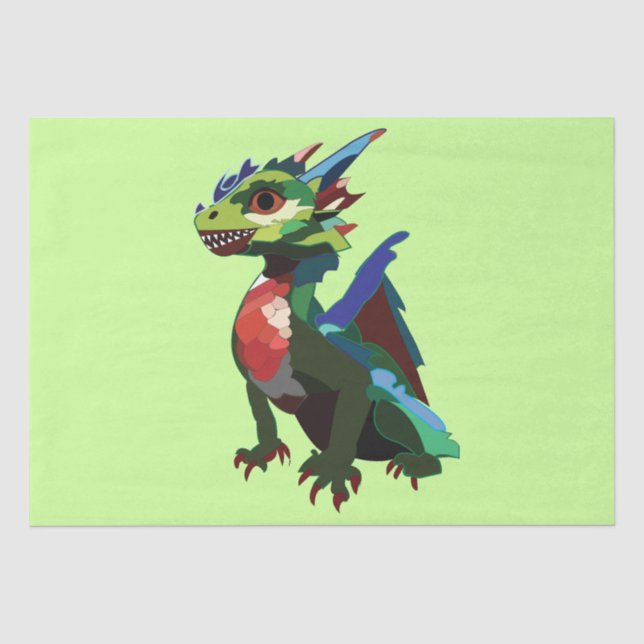 Colourful Dragon  Tissue Paper (Front)